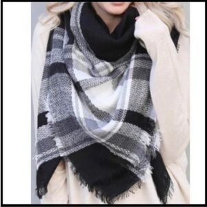 Plaid blanket scarf wrap
